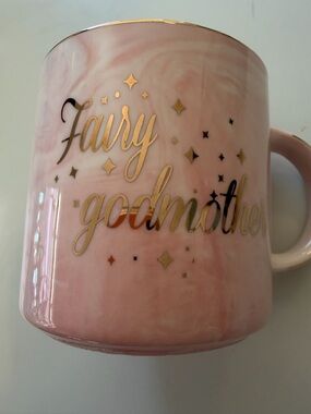 Pink 'Fairy Godmother' Ceramic Mug with Gold Trim